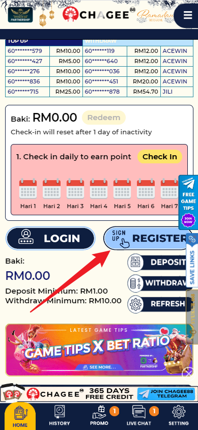 Step 1 - Register at Chagee88 Casino - Part 1