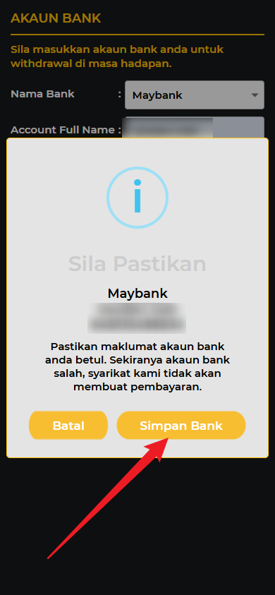 Step 2 - Register at Peluang88 Casino - Part 2