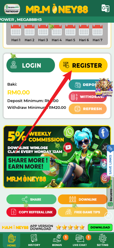 Step 1 - Register at MRMONEY88 Casino - Part 1