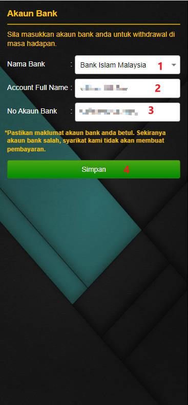 Step 2 - Register at Waja33 Casino RM20 - Part 1