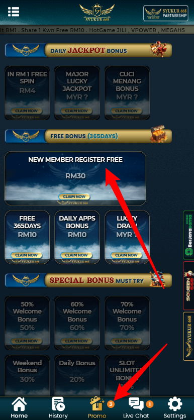 Step 3 - Register at Syukur668 Casino - Free Credit Slot - Part 1