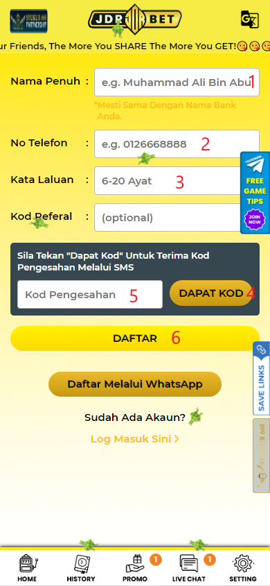 Step 1 - Register at JDRBET Casino - Part 2