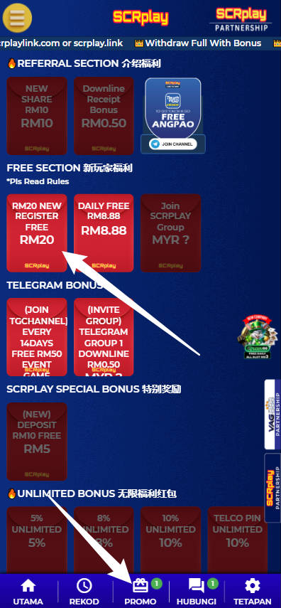 Step 3 - Register at SCRplay Casino - Part 1