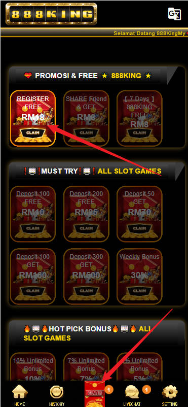 Step 3 - Register at 888Kingmy Casino - Part 1