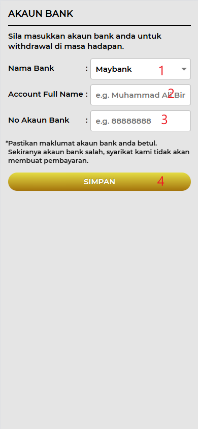 Step 2 - Register at Padu33 Casino - Part 1