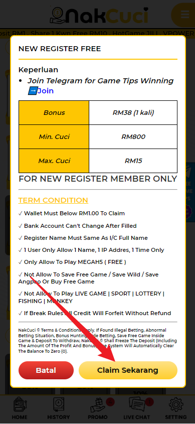 Step 3 - Register at NakCuci Casino - Part 2