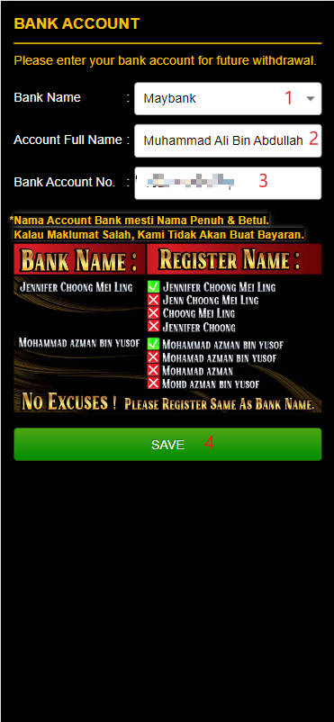 Step 2 - Register at 888Kingmy Casino - Part 1