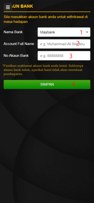 Step 2 - Register at KedaiMesin Casino - Part 1
