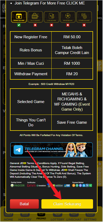 Step 3 - Register at JD99 Casino - Part 2