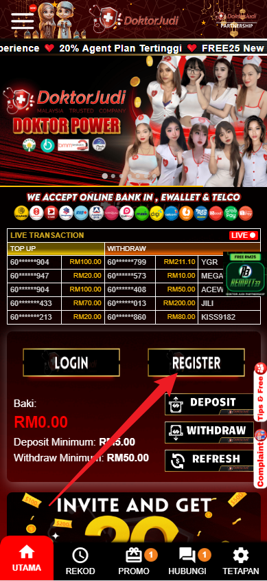 Step 1 - Register at Doktor Judi Casino - Part 1
