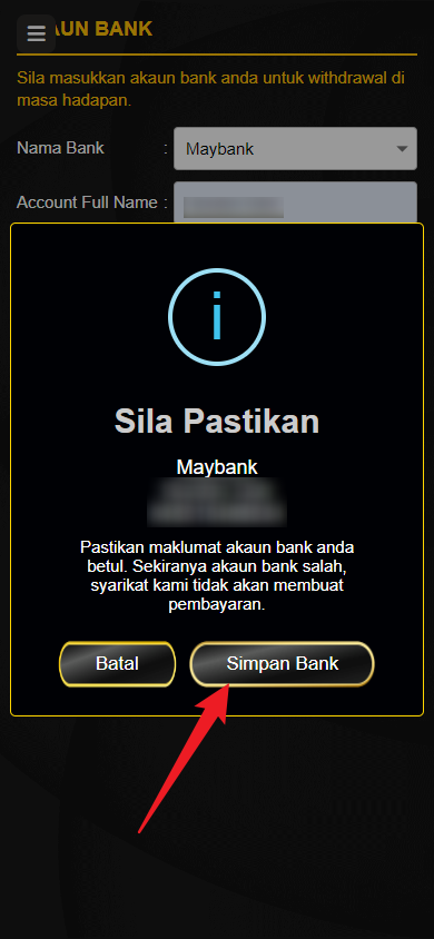 Step 2 - Register at KedaiMesin Casino - Part 2