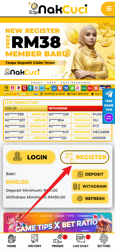 Step 1 - Register at NakCuci Casino - Part 1