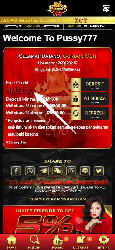 Step 4 - Register at Pussy777 Casino - Part 1
