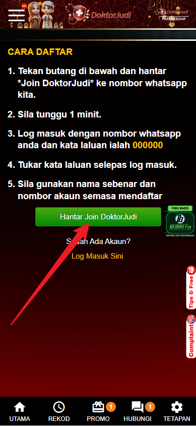 Step 1 - Register at Doktor Judi Casino - Part 2