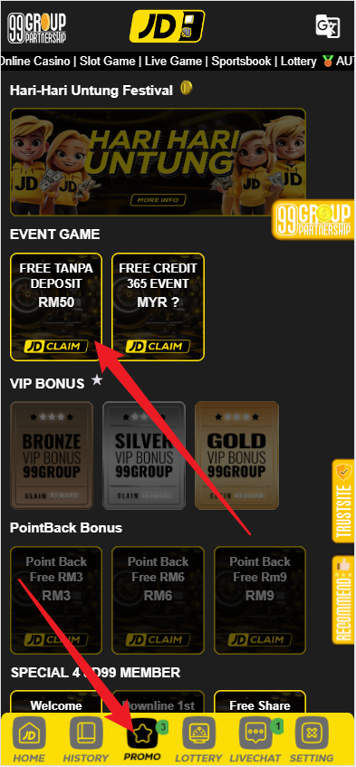 Step 3 - Register at JD99 Casino - Part 1