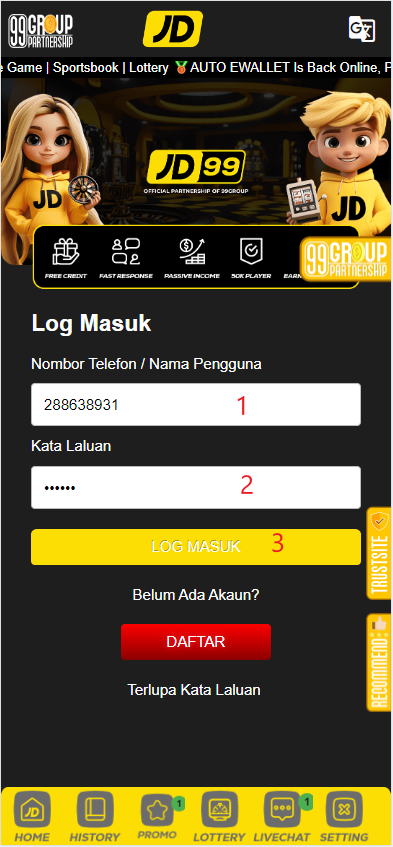 Step 1 - Register at JD99 Casino - Part 3