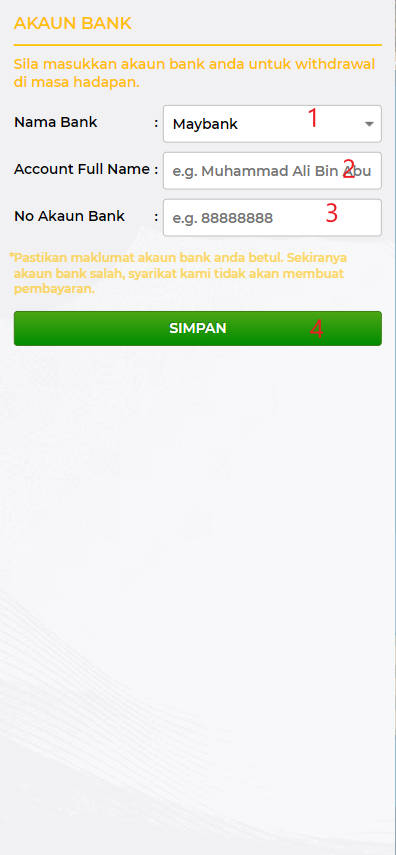 Step 2 - Register at K4CLUB Casino - Part 1