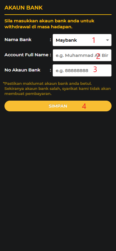 Step 2 - Register at Peluang88 Casino - Part 1