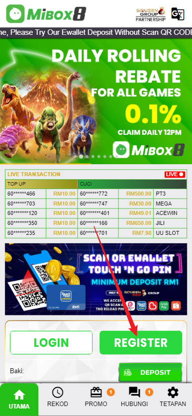 Step 1 - Register at MiBox8 Casino - Part 1
