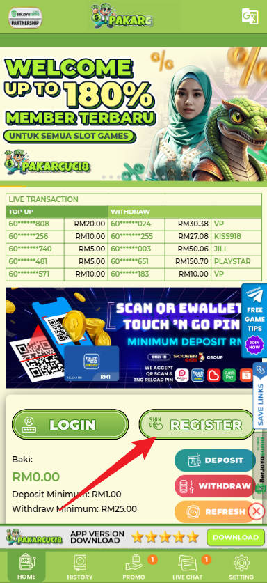 Step 1 - Register at PakarCuci8 Casino - Part 1