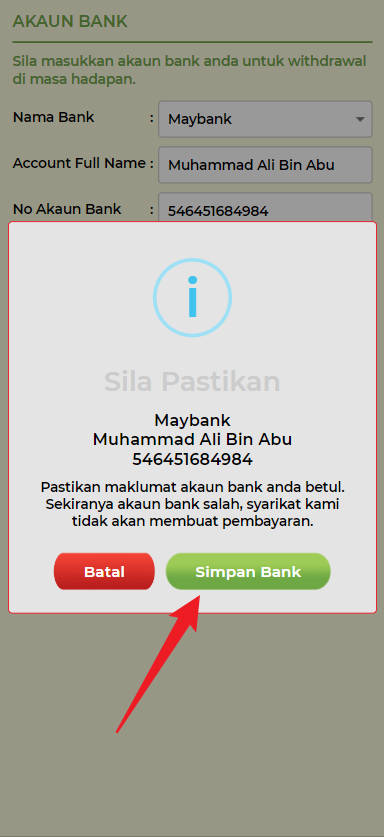 Step 2 - Register at PakarCuci8 Casino - Part 2