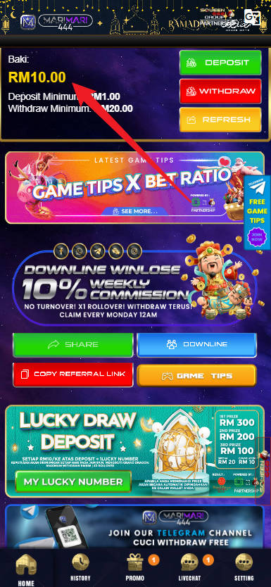 Step 4 - Register at Marimari444 Casino - Free Credit 365 - Part 1