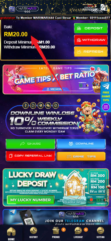 Step 4 - Register at Marimari444 Casino - Free Credit Slot - Part 1