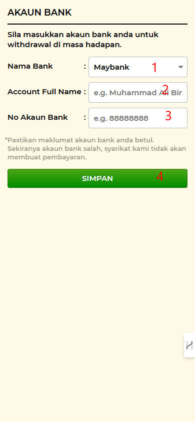 Step 2 - Register at 711Cuci Casino - Free Credit Slot - Part 1