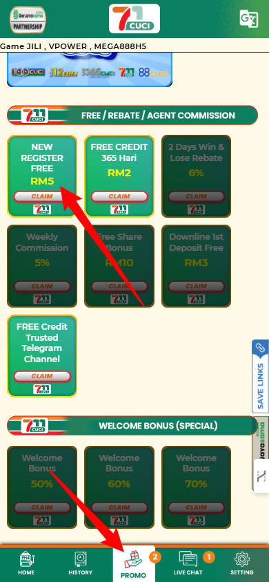 Step 3 - Register at 711Cuci Casino - Free Credit Slot - Part 1